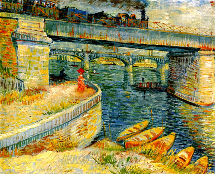 Bridges Across The Seine At Asnieres Van Gogh Oil Painting